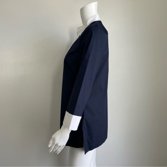 Brookes Brothers Lace Up Tunic in Navy - S - Picture 3 of 6